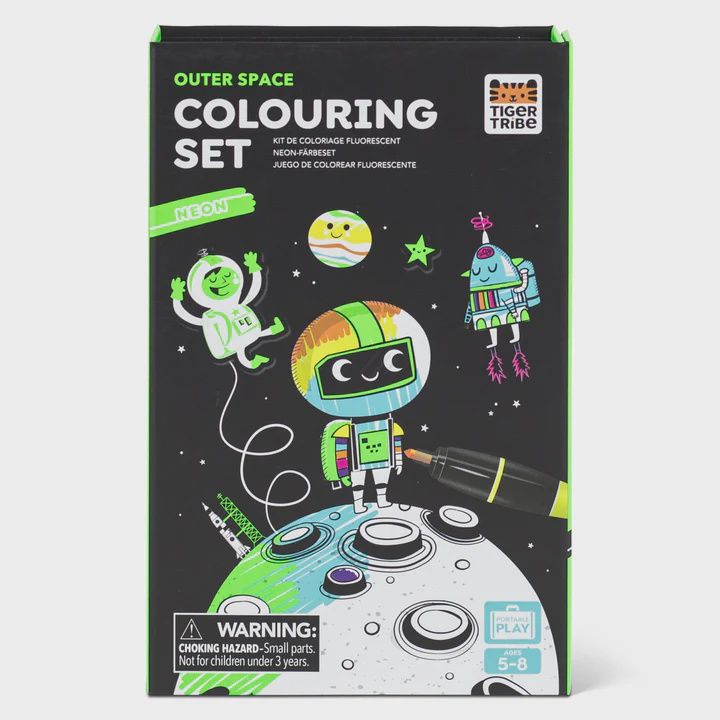 Ens. de coloriage néon / Espace extra-atmosphérique