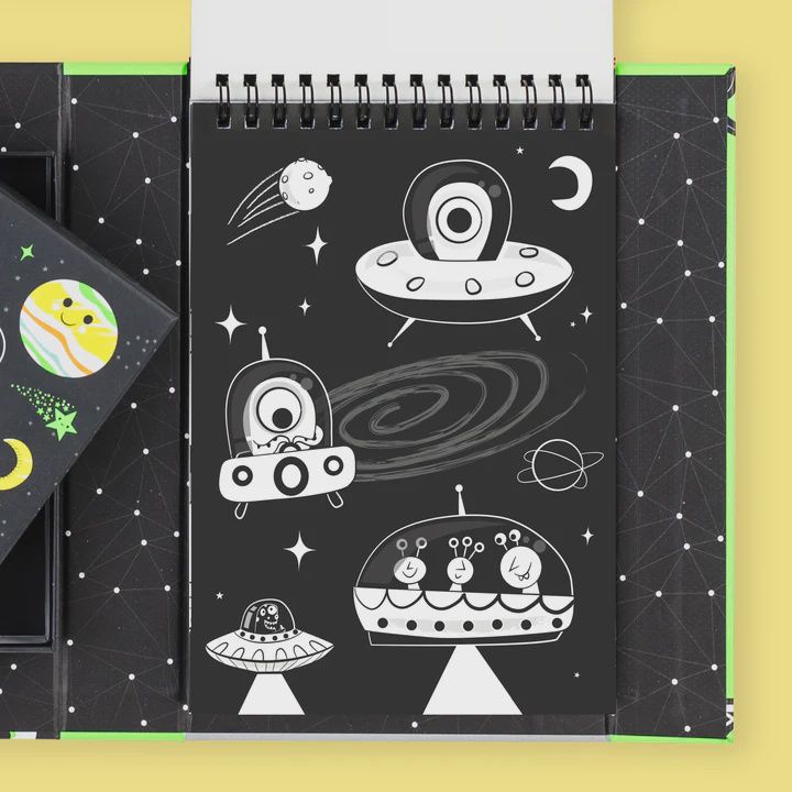Ens. de coloriage néon / Espace extra-atmosphérique
