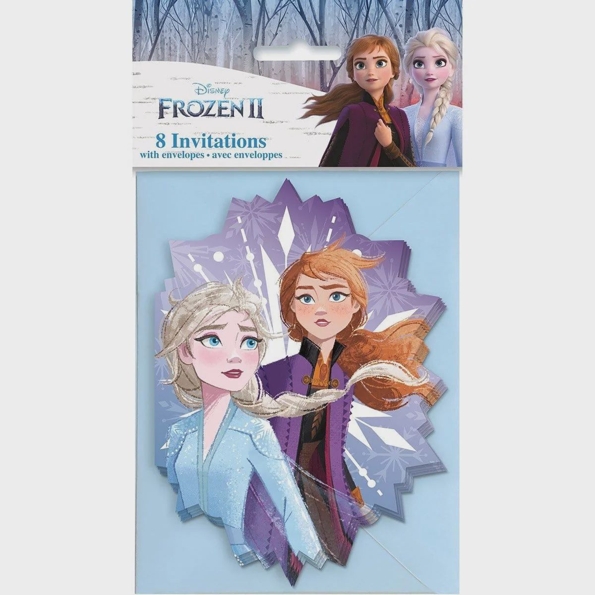 Carte d'invitation avec enveloppe / Reine des neiges - Frozen