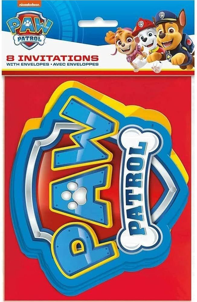 Cartes d'invitation avec enveloppes / Pat Patrouille