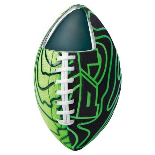 Ballon de football P1 Warrior à double lacet, ultra-adhérent et imperméable noir/vert