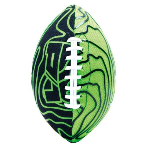 Ballon de football P1 Warrior à double lacet, ultra-adhérent et imperméable noir/vert