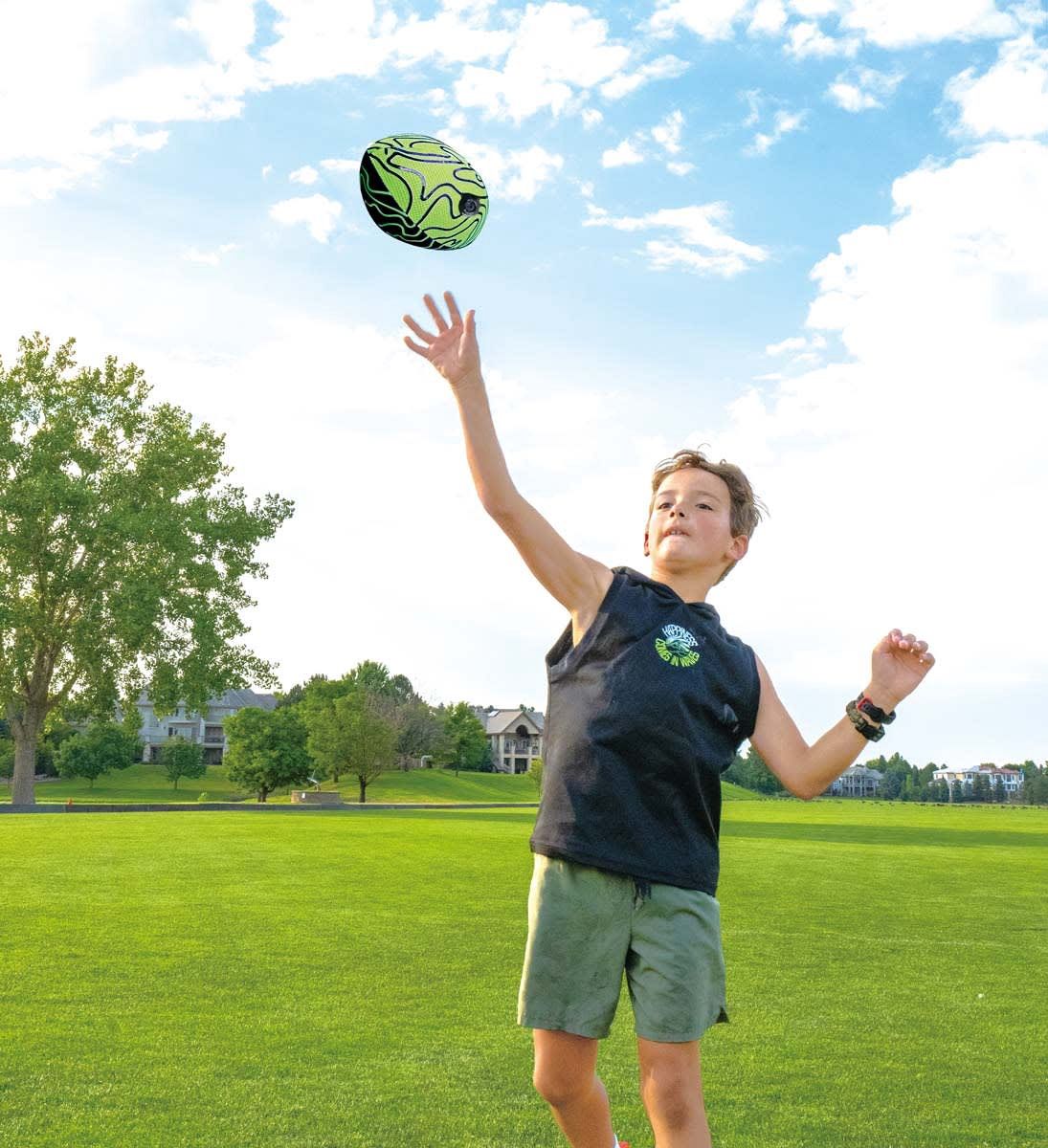 Ballon de football P1 Warrior à double lacet, ultra-adhérent et imperméable noir/vert