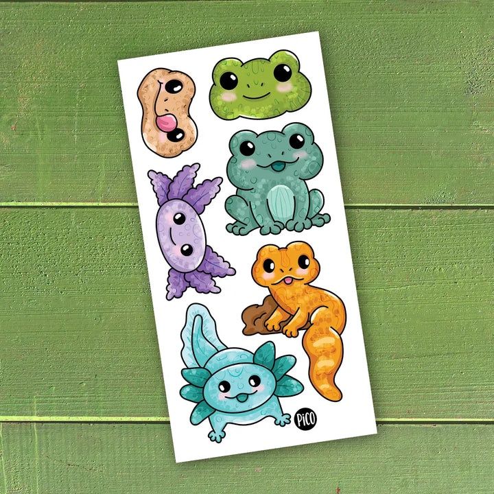 Tatouages Temporaires - L'axolotl et la grenouille
