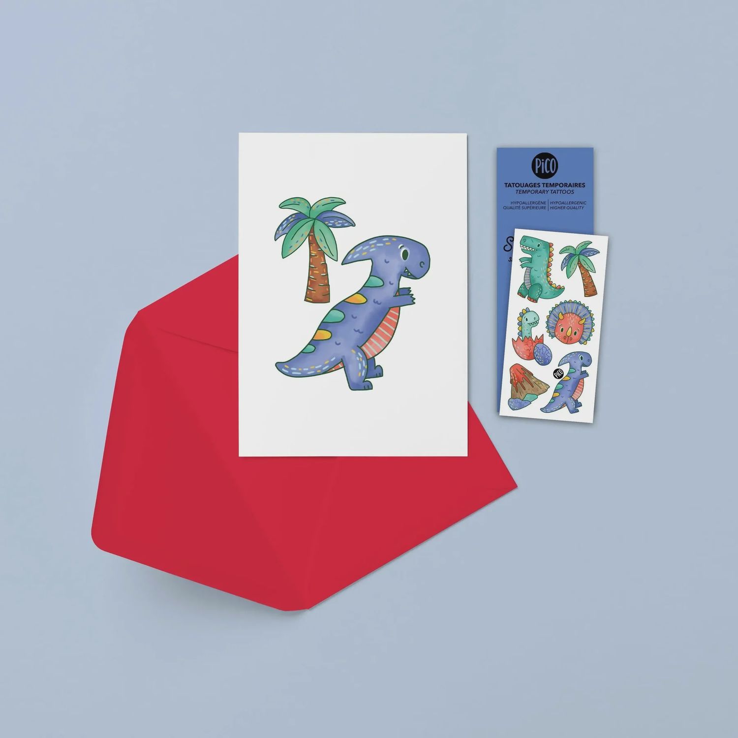 Carte de souhaits - Le tyrannosaure et ses amis
