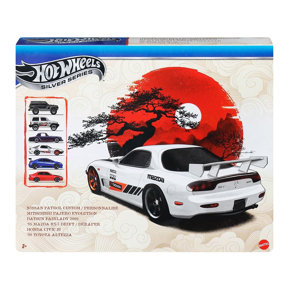 Hot Wheels Silver Series - Coffret 6 véhicules style Japon