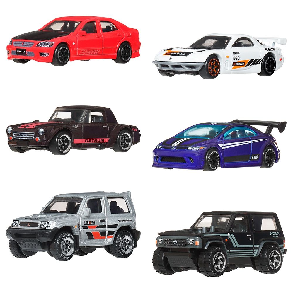Hot Wheels Silver Series - Coffret 6 véhicules style Japon