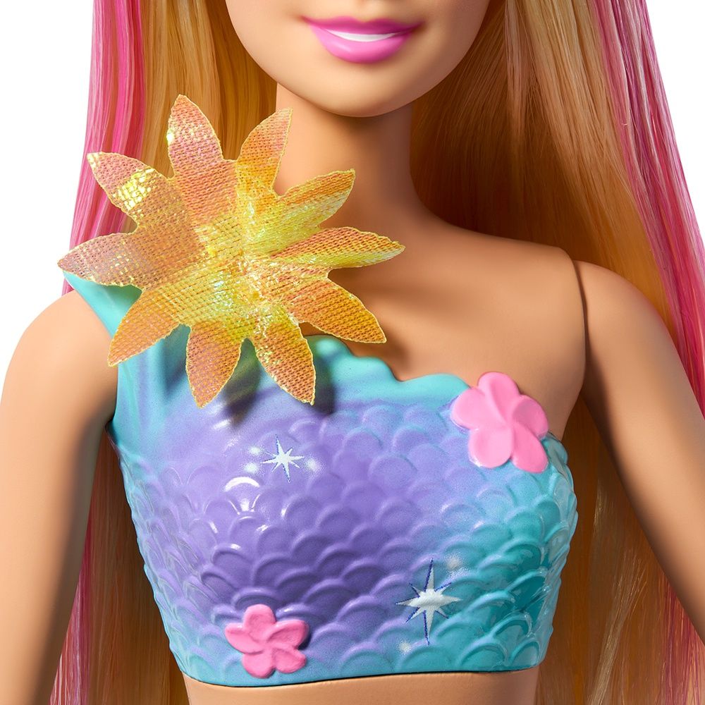 Barbie Fantasy - Sirène magique fleurie blonde