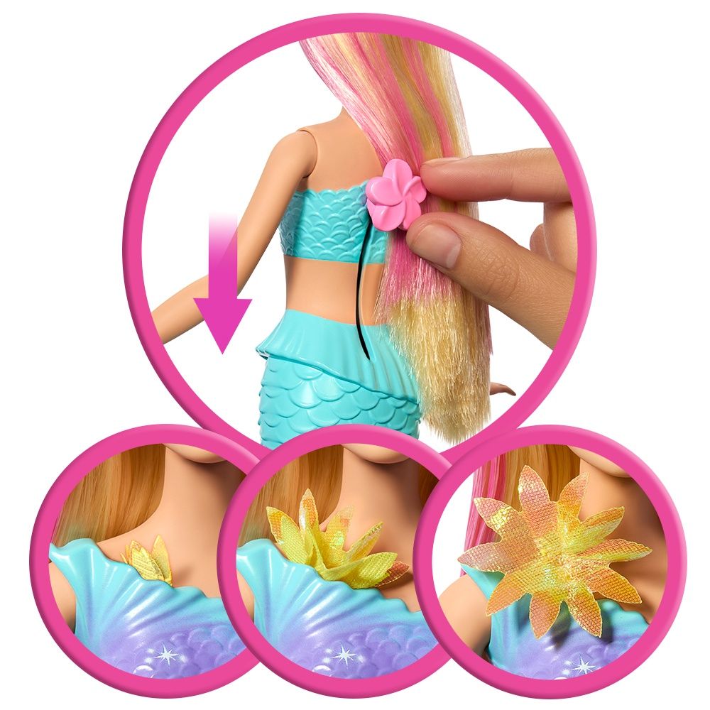 Barbie Fantasy - Sirène magique fleurie blonde