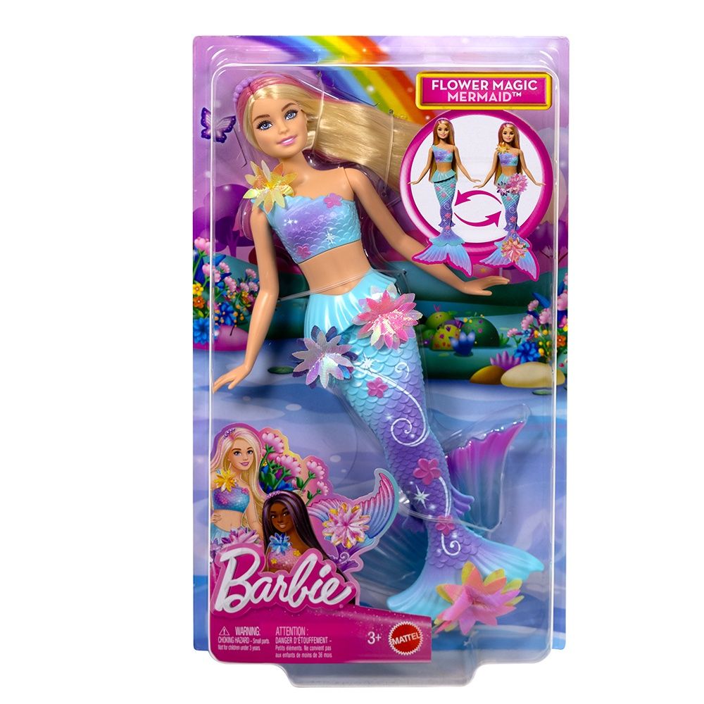 Barbie Fantasy - Sirène magique fleurie blonde