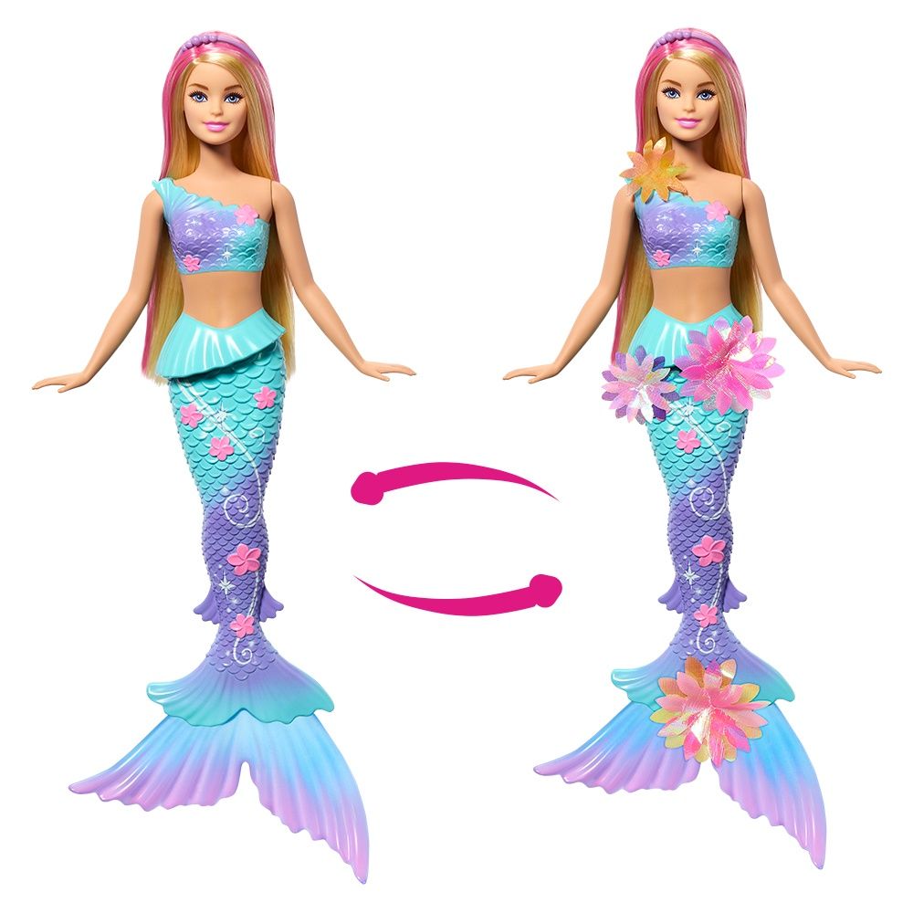 Barbie Fantasy - Sirène magique fleurie blonde