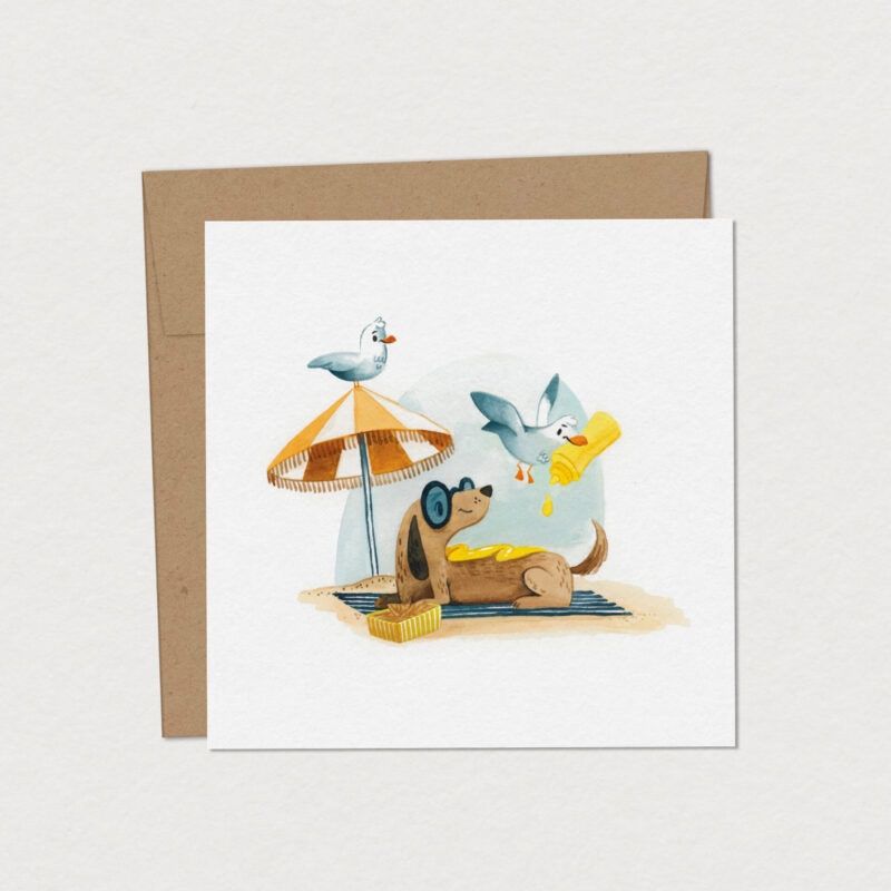 Carte de souhaits – Hot-dog moutarde