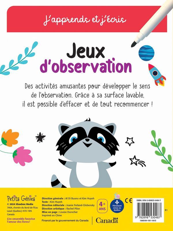 J'apprends et j'écris(Jeux d'observation)