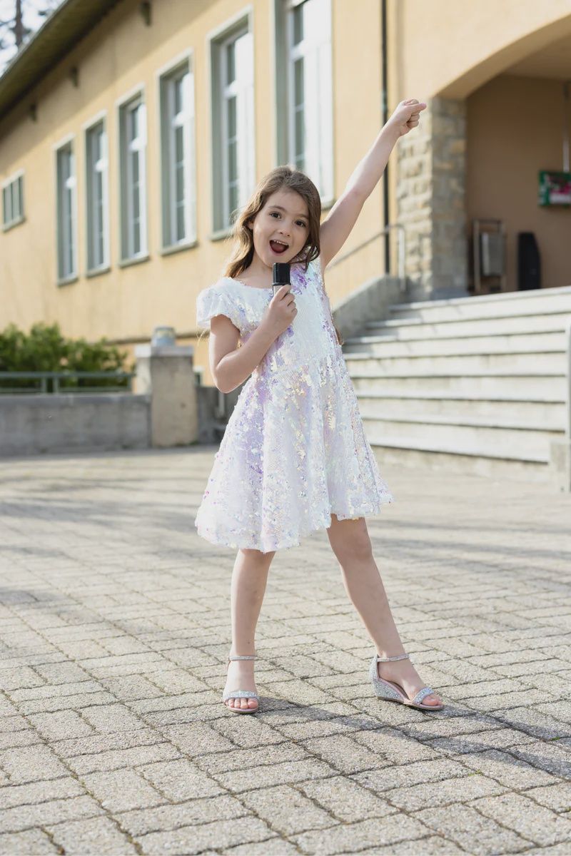Robe de reine de concert à paillettes 3-4