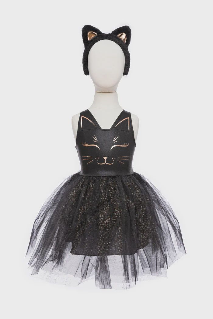 Robe de chat noir avec serre-tête 5-6