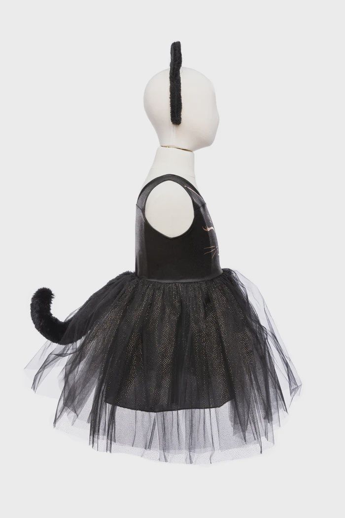 Robe de chat noir avec serre-tête 5-6