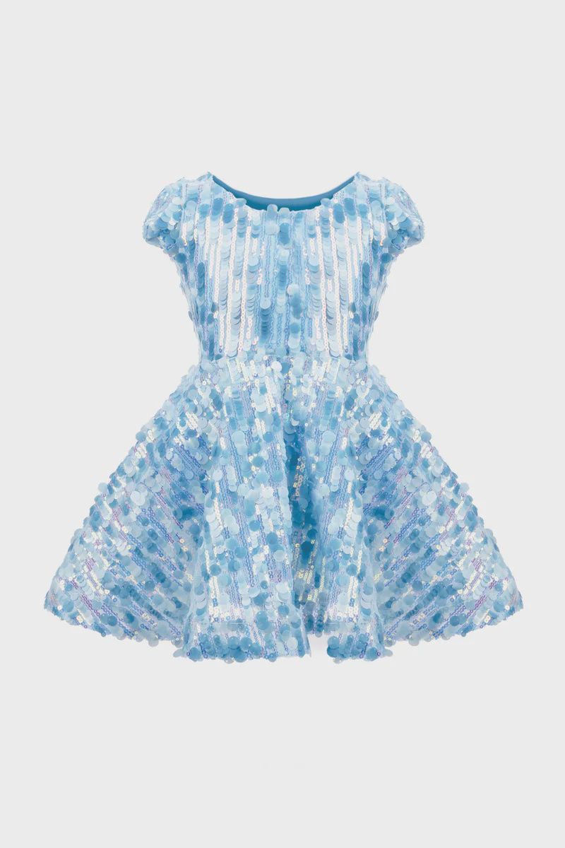Robe de reine de concert à paillettes bleu 3-4