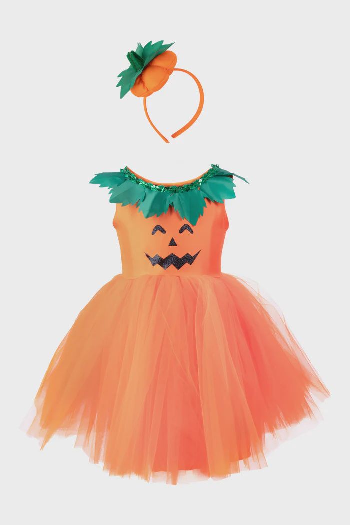 Robe de princesse de la cueillette de citrouilles 3-4