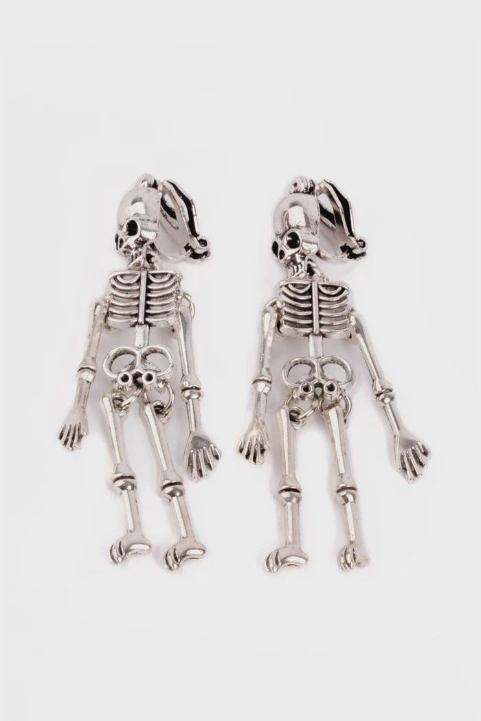 Boucles d'oreilles clips - squelette