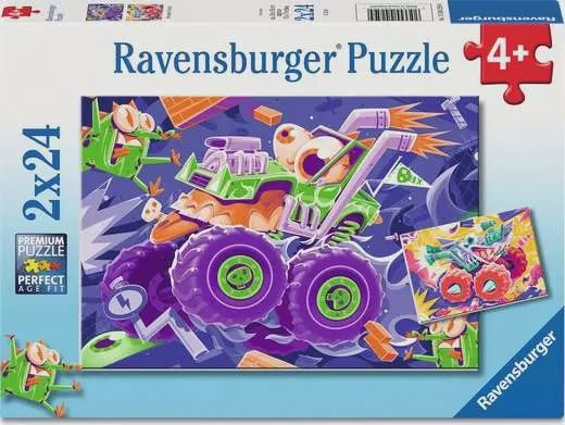Puzzle 2x24 pièces - Monster Trucks
