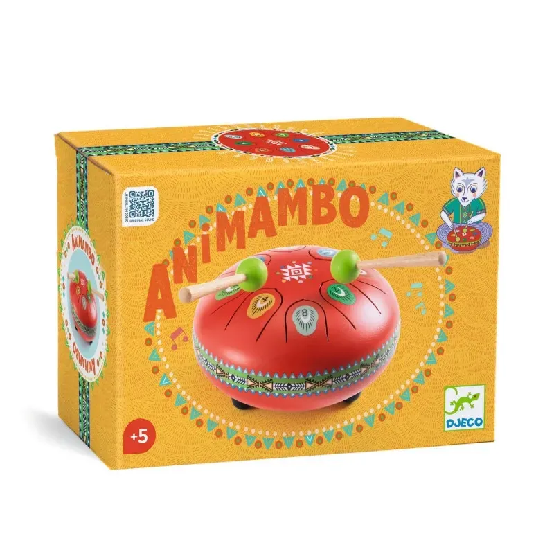 Djeco / Animambo - Tambour a languettes rouge (8 notes)