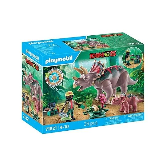 71821 / Tricératops avec bébé et explorateur
