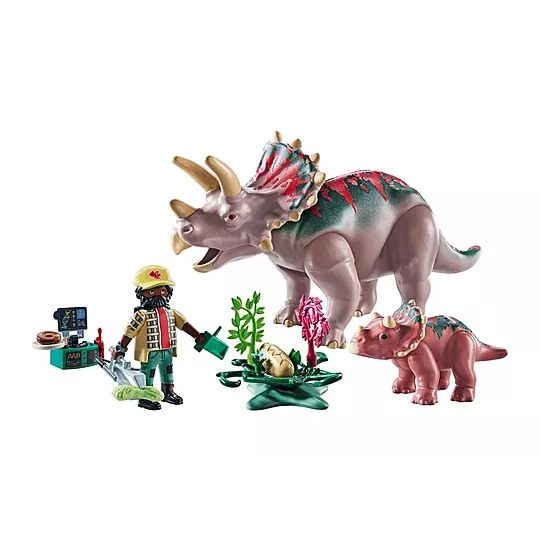 71821 / Tricératops avec bébé et explorateur