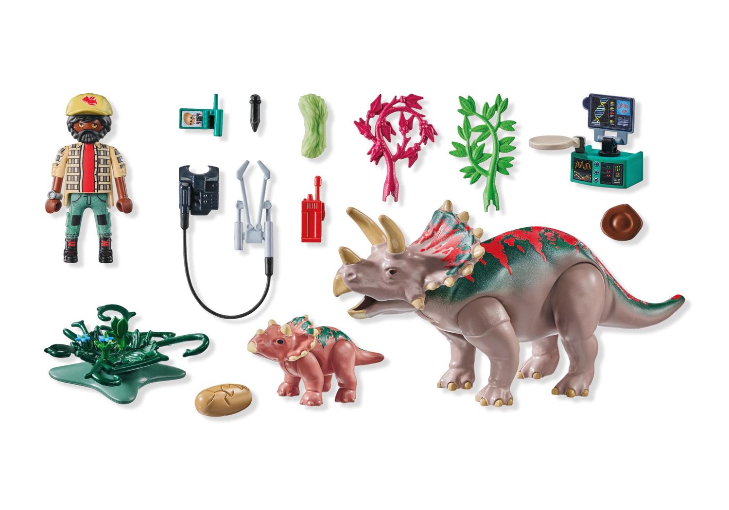 71821 / Tricératops avec bébé et explorateur