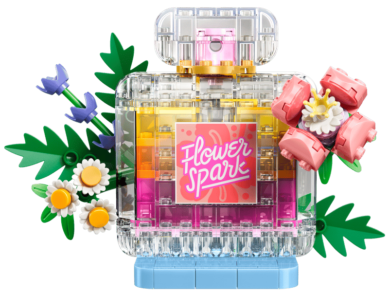 31383 / Creator - Bouteille de parfum au décor floral