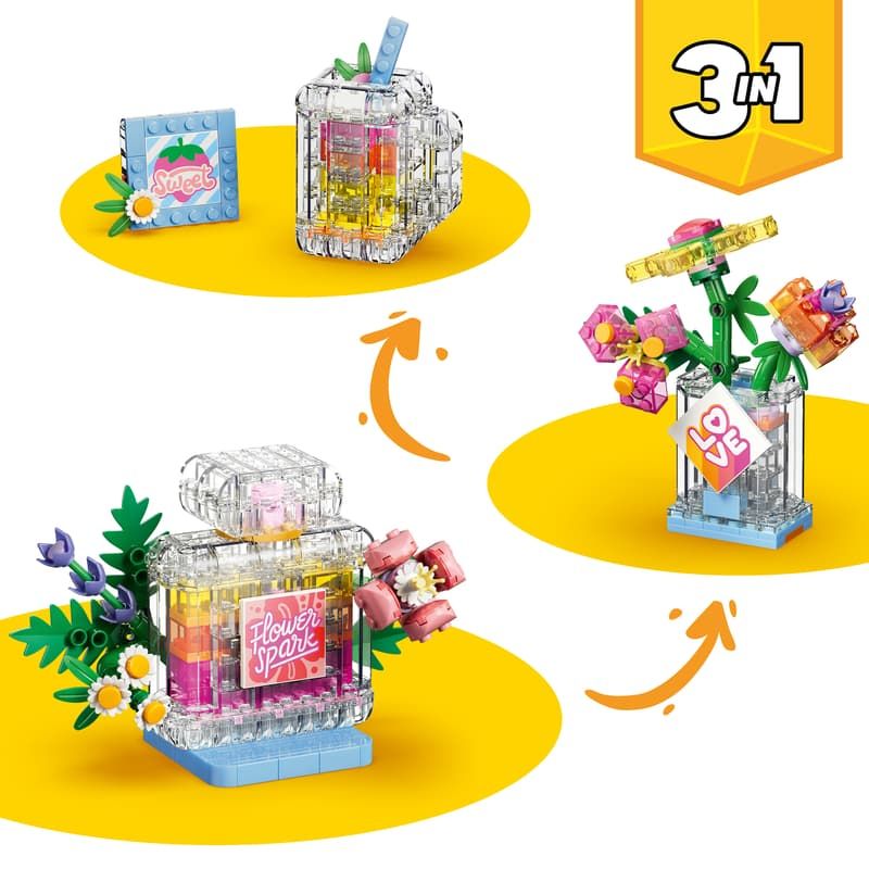 31383 / Creator - Bouteille de parfum au décor floral