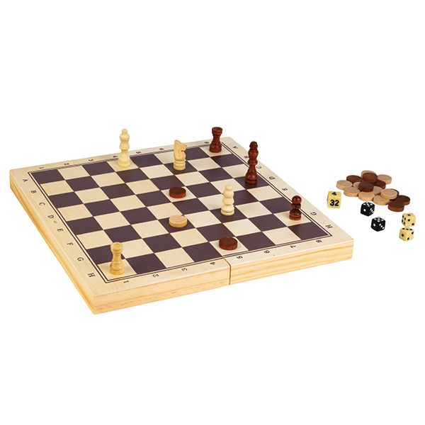 Ensemble de jeux 3 en 1 / Échecs - Dames - Backgammon