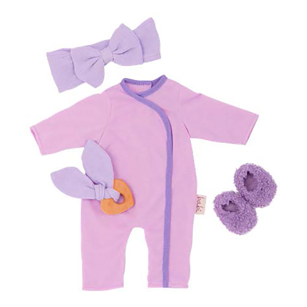 LullaBaby - Ensemble pyjama et bandeau violet pour poupée de 35 cm (14 pouces).