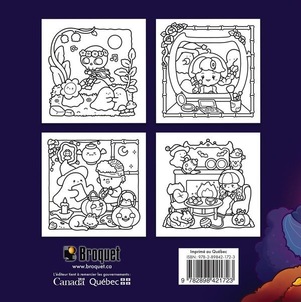 Câlins spooky - Coloriage cozy réconfortant