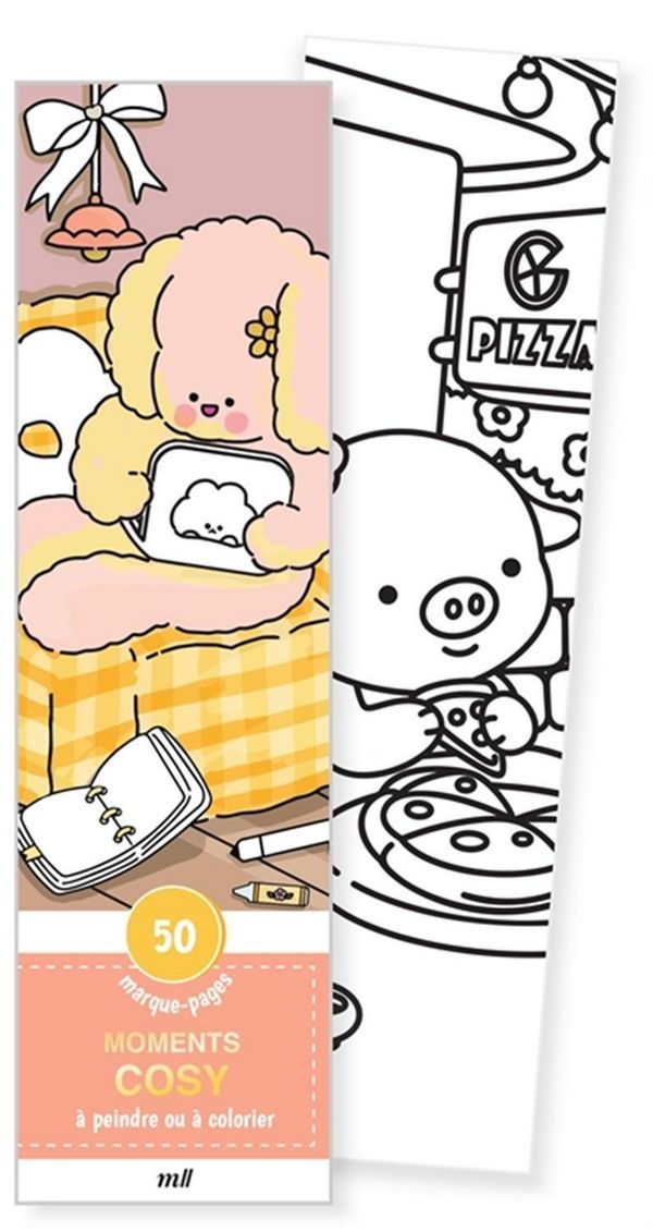 Moments cosy - 50 marque-pages à peindre ou à colorier