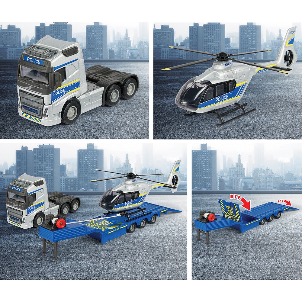 Camion Volvo + Hélicoptère de police Airbus