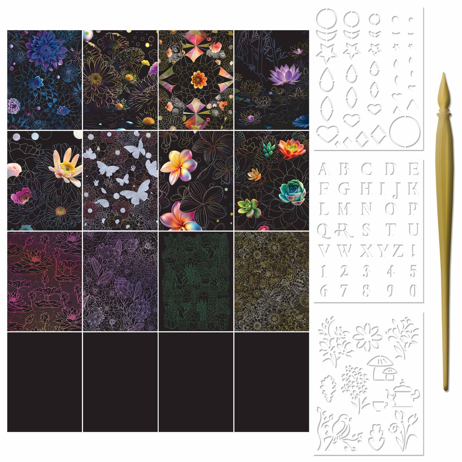 Gravure Fantaisie Florale