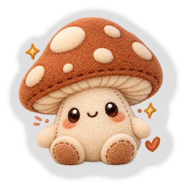 Stickeryou/Fuzzy Cute Mushroom