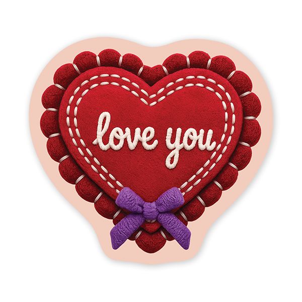 Sticker you / Fuzzy Love You Heart