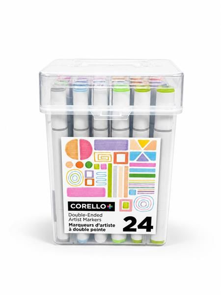 Marqueurs Alcool Corello : 24 Couleurs pastel