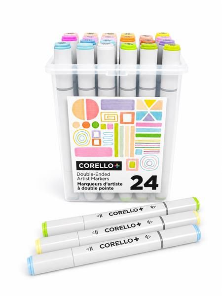Marqueurs Alcool Corello : 24 Couleurs pastel