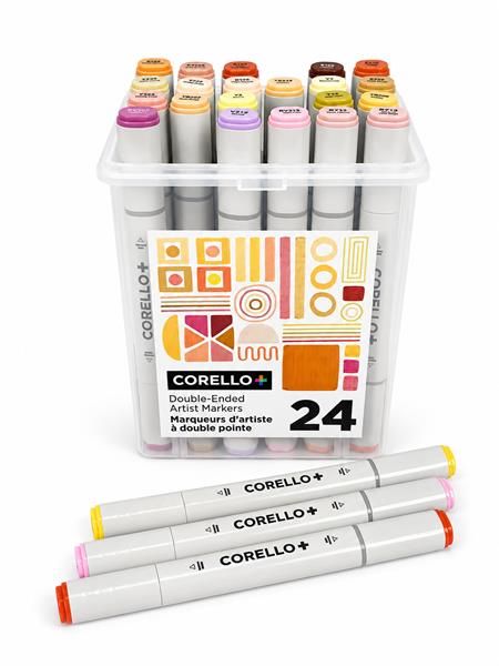 Marqueurs Alcool Corello : 24 Couleurs de peau
