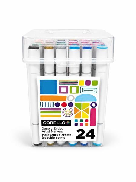 Marqueurs Alcool Corello : 24 Couleurs vives