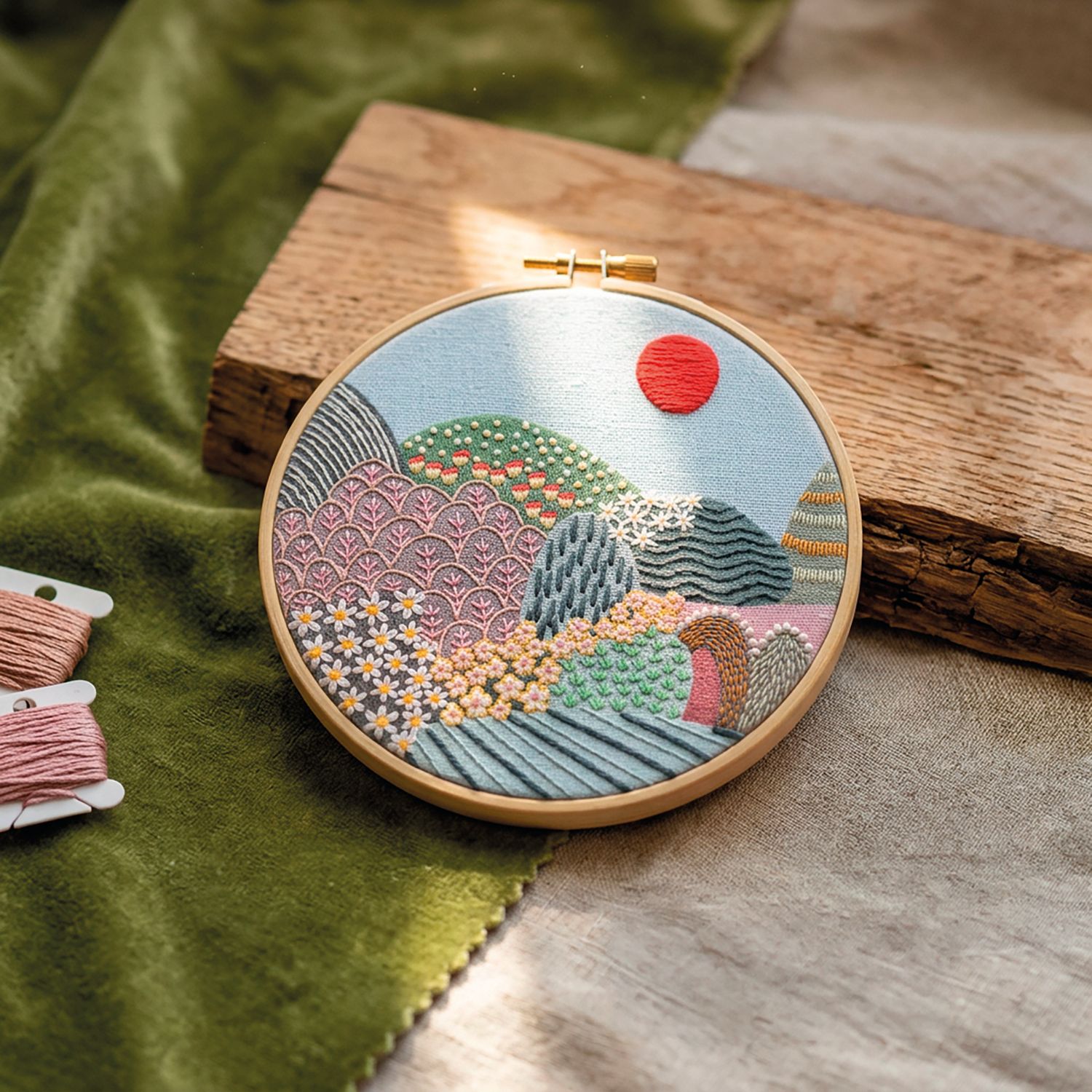 Lovely Box - M - Broderie paysage