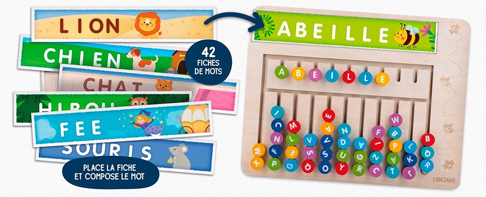 Montessori - Jouer Apprendre Crée des mots Version Française