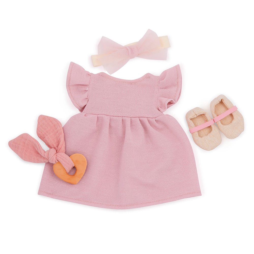 Ensemble robe et bandeau rose pour poupée de 35 cm