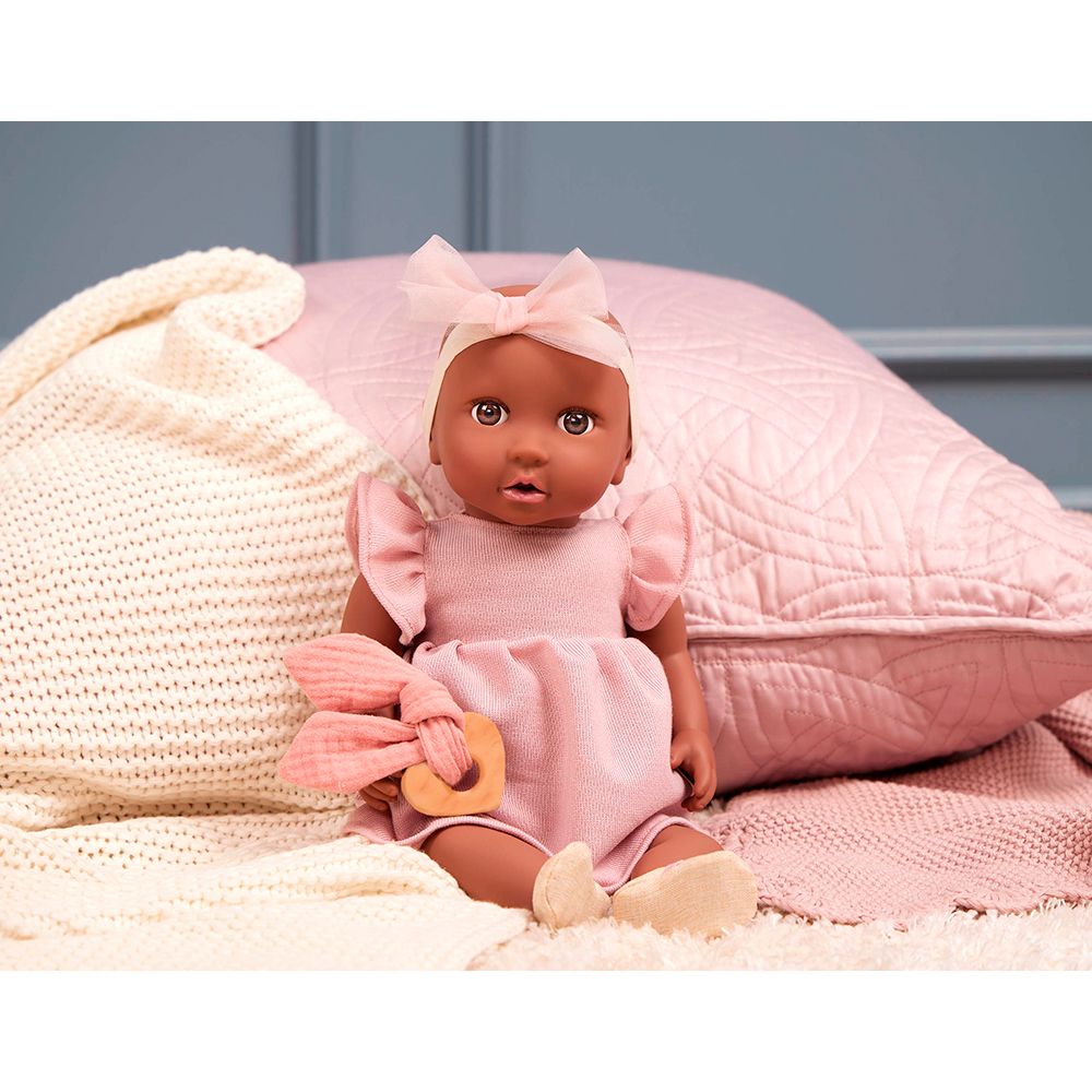 Ensemble robe et bandeau rose pour poupée de 35 cm