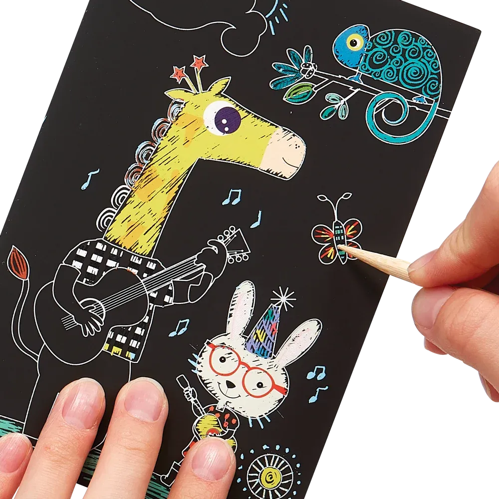 Kit de mini-dessins à gratter / Safari Party