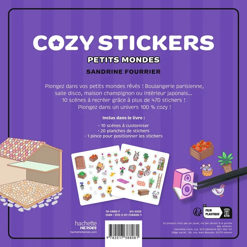 Cozy stickers (avec pince) / Petits mondes