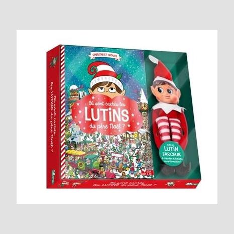 Où sont cachés les lutins du père Noël ?. Coffret avec un lutin farceur