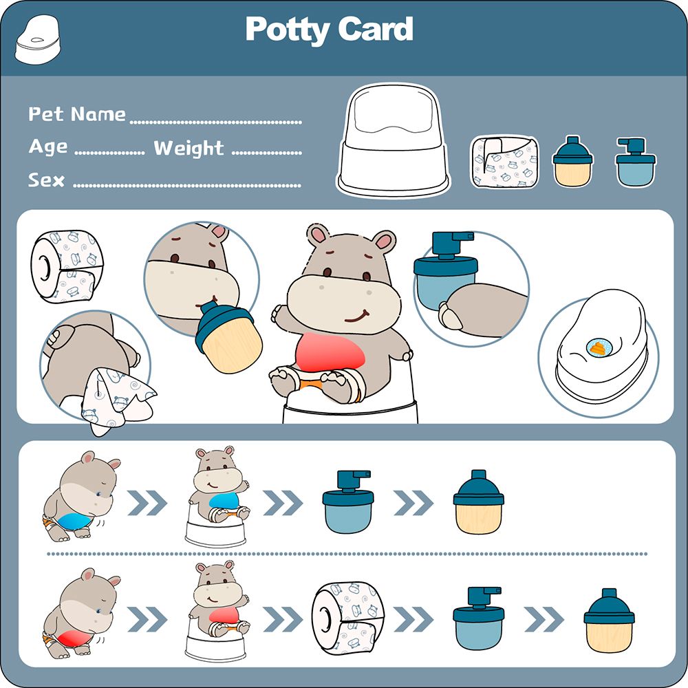 Top Bright / Care Pets™ Hippopo sur le pot - L'apprentissage de la propreté avec Berry - Sons et lumières